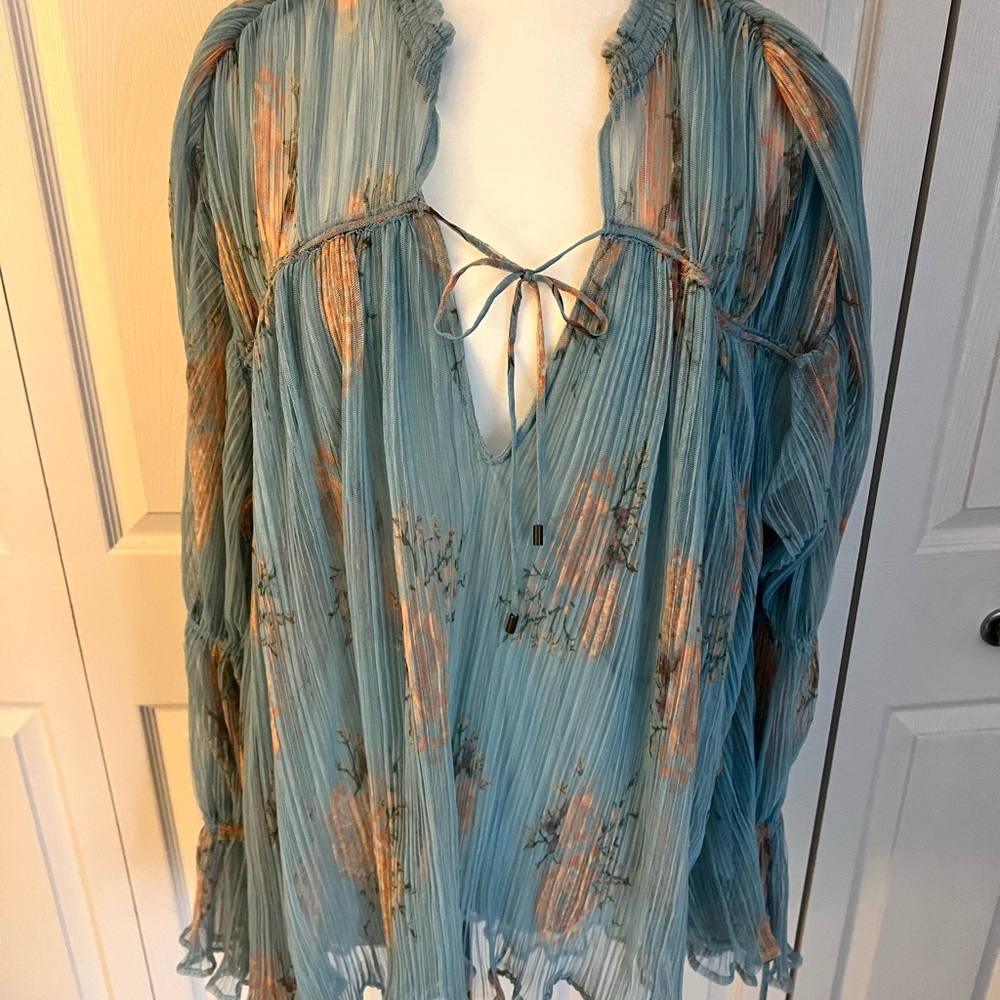 NWT! Free People shirt (or dress) with ruffle detail.